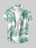 Ensemble de plage hawaïen assorti grande taille à imprimé feuilles tropicales pour couples - Vert 