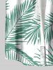 Ensemble de plage hawaïen assorti grande taille à imprimé feuilles tropicales pour couples - Vert 