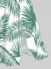 Plus Size Tropical Leaf Print Split Hawaii Midi Dress -  