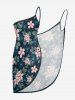 Leaf Flower Branch Print Hawaii Convertible Beach Cover Up -  