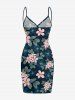 Leaf Flower Branch Print Hawaii Convertible Beach Cover Up -  