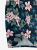 Leaf Flower Branch Print Hawaii Convertible Beach Cover Up -  