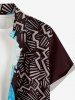 Tropical Leaf Flower Ethnic Print Hawaii Button Pocket Shirt For Men -  