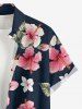 Hibiscus Flowers Leaf Print Buttons Pocket Hawaii Shirt For Men -  