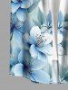 Flowers Leaf Ombre Print Buttons Pocket Hawaii Shirt For Men - Bleu clair L