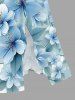 Flowers Leaf Ombre Print Split Hawaii Midi Dress -  