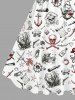 Skull Coconut Tree Ship Rudder Starfish Cruise Print Matching Hawaii Beach Outfit For Couples -  