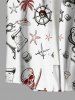 Skull Coconut Tree Ship Rudder Starfish Cruise Print Matching Hawaii Beach Outfit For Couples -  