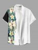 Hibiscus Flowers Tropical Leaf Print Matching Hawaii Beach Outfit For Couples - Blanc 