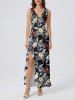 Tropical Leaf Hibiscus Flower Print Matching Hawaii Beach Outfit For Couples -  
