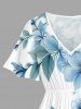 Flowers Leaf Ombre Print Plus Size Matching Hawaii Beach Outfit For Couples -  