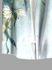 Plus Size Flowers Leaf Ombre Print Buttons Pocket Hawaii Shirt For Men -  