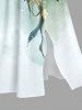 Flowers Leaf Ombre Print Split Hawaii Midi Dress - Vert 2X