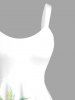 Plus Size Coconut Tree Seascape Print Hawaii Tank Dress -  