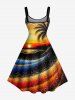 Coconut Tree Sun Seascape Oil Painting Print Hawaii Tank Dress -  