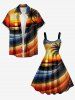 Coconut Tree Sun Seascape Oil Painting Print Hawaii Tank Dress -  