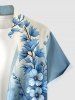 Flowers Bowknot Ombre Print Buttons Pocket Hawaii Shirt For Men -  
