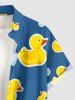 Ducks Bubble Print Buttons Pocket Hawaii Shirt For Men - Bleu 5XL