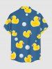 Ducks Bubble Print Buttons Pocket Hawaii Shirt For Men - Bleu 5XL