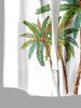 Coconut Tree Print Hawaii Button Pocket Shirt For Men -  
