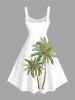 Coconut Tree Print Hawaii A Line Dress - Blanc 6X