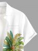 Coconut Tree Print Hawaii Button Pocket Shirt For Men -  