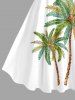 Coconut Tree Print Hawaii A Line Dress - Blanc 6X