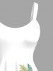 Coconut Tree Print Hawaii A Line Dress - Blanc 6X