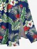 Plus Size Hibiscus Flower Tropical Leaf Print Split Hawaii Cami Dress -  