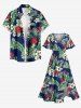 Plus Size Hibiscus Flower Tropical Leaf Print Split Hawaii Cami Dress -  