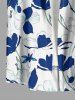 Flowers Leaf Tropical Print Matching Hawaii Beach Outfit For Couples - Bleu 