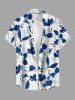Flowers Leaf Tropical Print Matching Hawaii Beach Outfit For Couples - Bleu 
