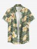Hibiscus Flower Leaf Print Plus Size Matching Hawaii Beach Outfit For Couples -  