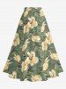 Hibiscus Flower Leaf Print Plus Size Matching Hawaii Beach Outfit For Couples -  