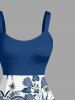 Plus Size Coconut Tree Flower Leaf Bird Sun Paisley Print Hawaii A Line Dress -  