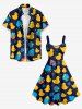 Cute Duck Print Hawaii A Line Dress -  