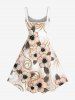 Robe hawaïenne grande taille à imprimé floral et feuilles, coupe trapèze. - Rose 1X