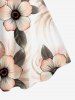 Robe hawaïenne grande taille à imprimé floral et feuilles, coupe trapèze. - Rose 1X