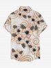 Chemise hawaïenne à imprimé floral et feuilles, grande taille, avec poche boutonnée, pour homme - Rose 2XL