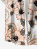 Chemise hawaïenne à imprimé floral et feuilles, grande taille, avec poche boutonnée, pour homme - Rose 2XL