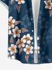 Plus Size Leaf Ombre Flower Print Hawaii Button Pocket Shirt For Men -  