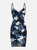 Hibiscus Flower Leaf Print Plus Size Matching Hawaii Beach Outfit For Couples -  
