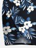 Hibiscus Flower Leaf Print Plus Size Matching Hawaii Beach Outfit For Couples -  