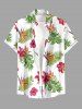 Hibiscus Flowers Tropical Leaf Print Matching Hawaii Beach Outfit For Couples - Blanc 
