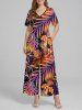 Flowers Tropical Leaf Print Matching Hawaii Beach Outfit For Couples -  