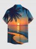 Coconut Tree Sun Seascape Print Matching Hawaii Beach Outfit For Couples -  