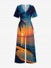 Coconut Tree Sun Seascape Print Matching Hawaii Beach Outfit For Couples -  