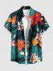 Hibiscus Flowers Tropical Leaf Print Matching Hawaii Beach Outfit For Couples -  