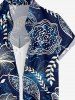 Women Flowers Leaf Print Buttons Pocket Hawaii Shirt -  