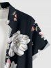 Plus Size Flowers Leaf Print Buttons Pocket Hawaii Shirt For Men -  
